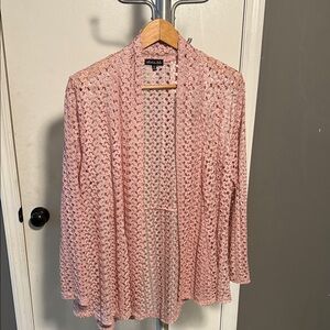 Jessica Pink Lace Open Cardigan